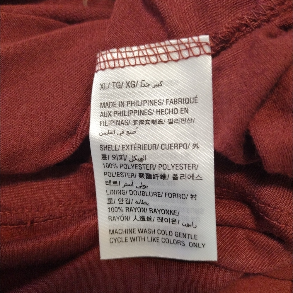 NWT Bar III Burgundy Mock Neck Blouse Top Shirt Cocoa Rose Size XL - Picture 8 of 10
